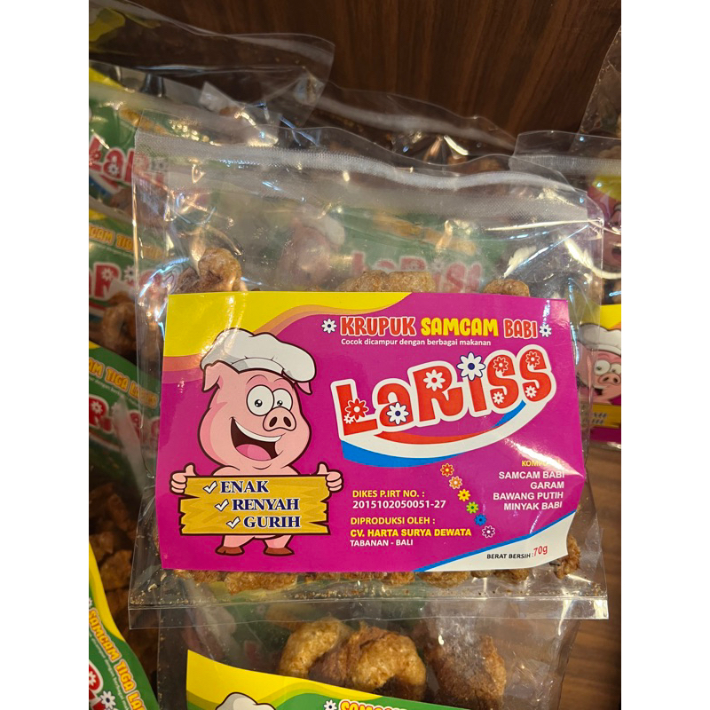 

KRUPUK SAMCAN BABI LARISS KHAS OLEH OLEH BALI 70 GRAM