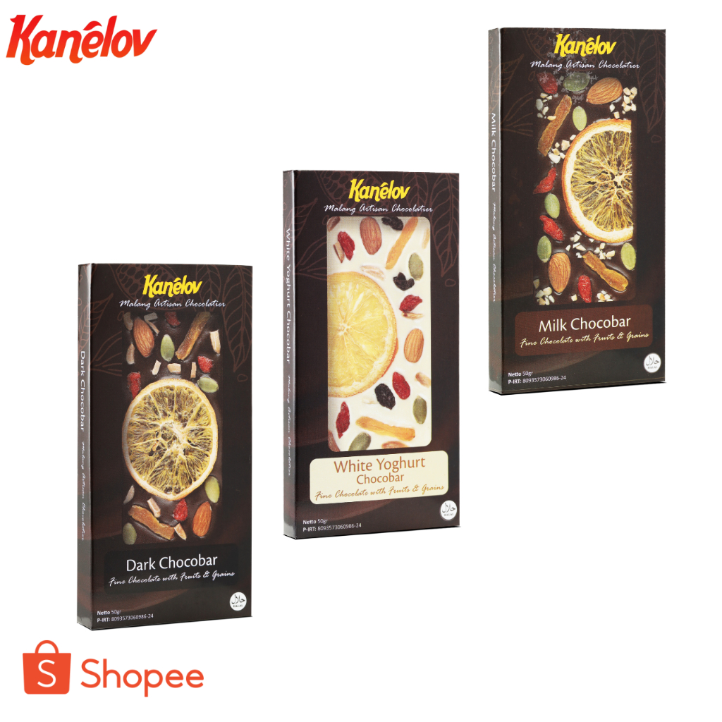 

Promo Bundle Chocolate Bar - Chocobar ala Belgia - Cokelat Kanelov - Chocolate Premium Cocoa Butter - Artisan Chocolate - Bundle 3pcs (Dark, White Yoghurt, Milk)