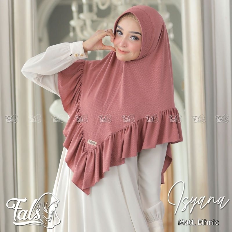 (Ori Fals) ISYANA•jilbab instan jersey ethnic•hijab instan pet rempel motif