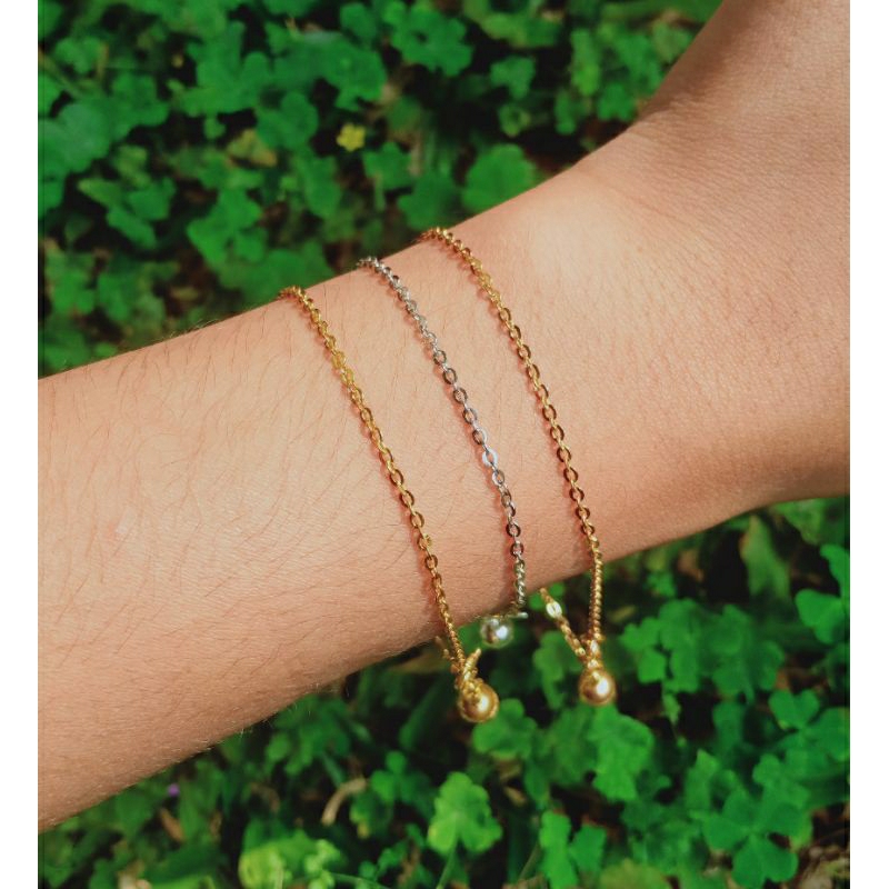 gelang tangan rantai nori vensy+1bel/perak asli silver 925 lapis emas/perhiasan fashion wanita terbaru