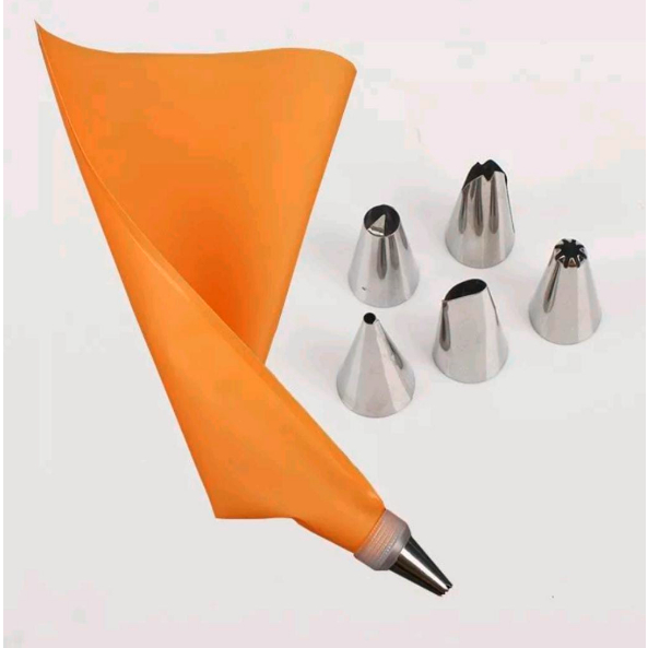 dhio - Spuit Hias Kue / Piping Bag Silikon Set 8in1 reusable / Icing Spuit / Cake Decoration