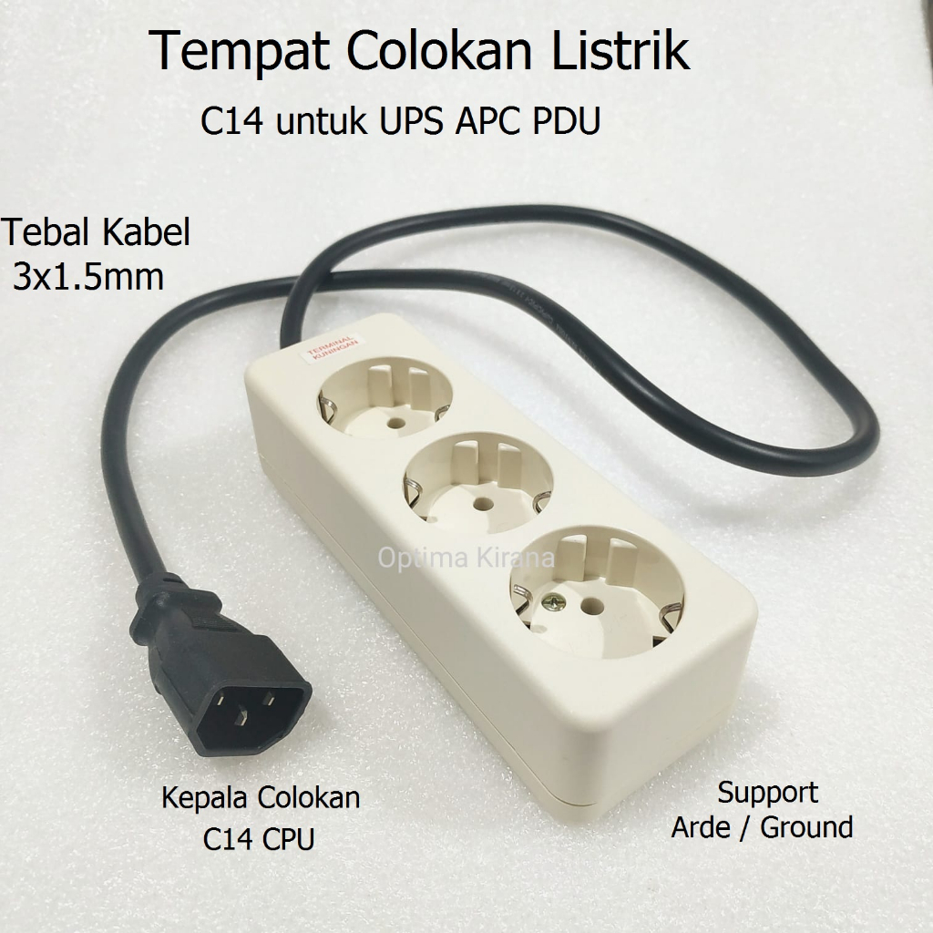 Kabel Colokan Soket IEC320 C14 to CEE 7/7 Stop Kontak Arde UPS APC PDU