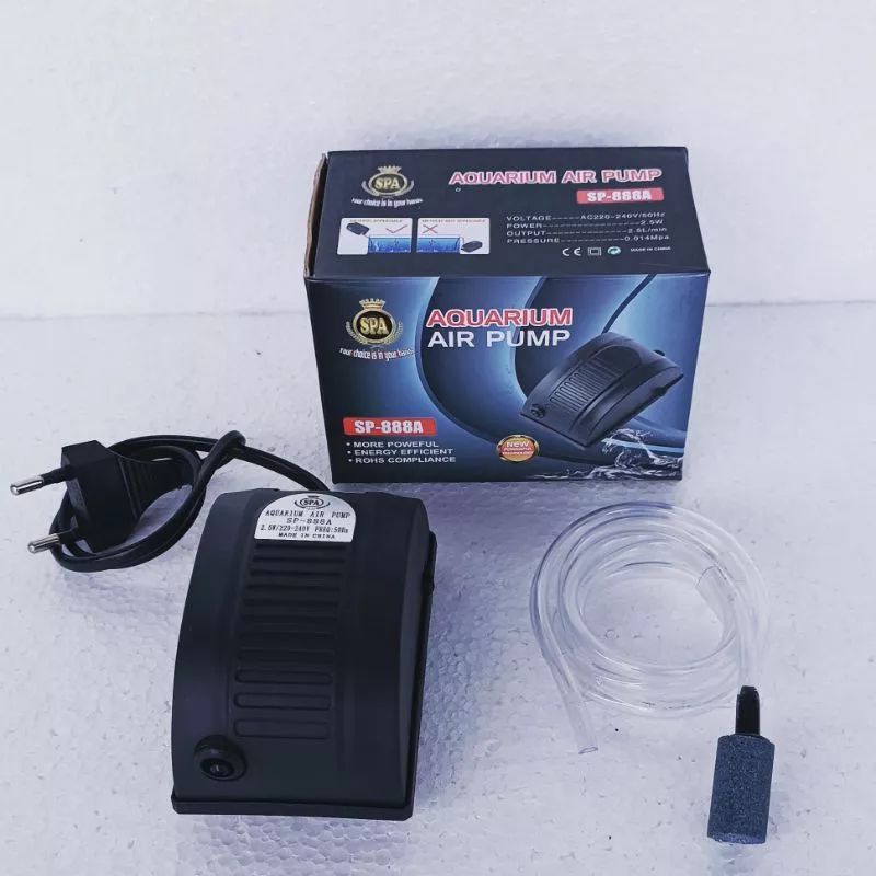 MESIN AERATOR AQUARIUM SATU LUBANG SPA SP 888A Alat gelembung akuarium