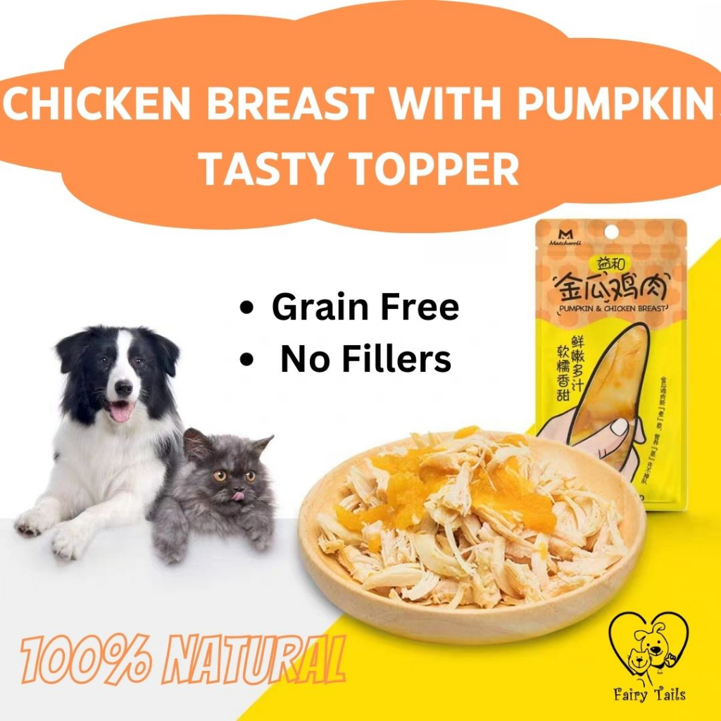 Dada Ayam dan Labu Segar Siap Makan 50g - Steam Cooked Ready To Eat Chicken Breast and Pumpkin Recipe – Pet Treat / Pet Snack – Cemilan Anjing Cemilan Kucing Makan Pendamping Topper Topping Lezat dan Sehat Untuk Anabul