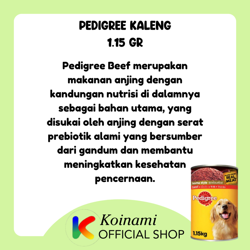 PEDIGREE 1.15gr kaleng / wet food / dog food / makanan hewan / pakan anjing / basah