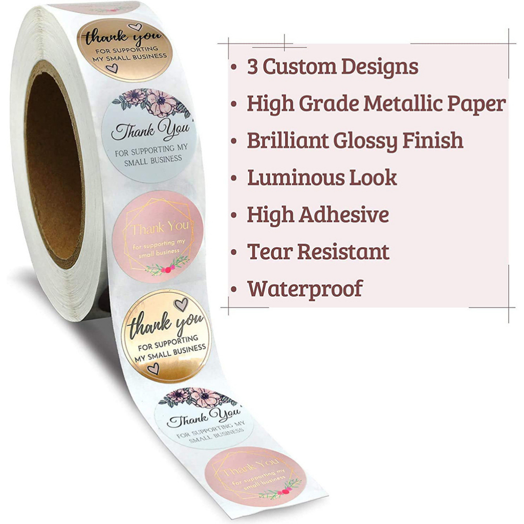 1 ROLL [ISI 500PCS] Sticker Label Thank You 2.5 CM Stiker Dekorasi Segel Kemasan Makanan Tulisan Thankyou Ty For Your Order I Stiker Karakter Packing Kue Pretty Things Inside Terimakasih Terima Kasih