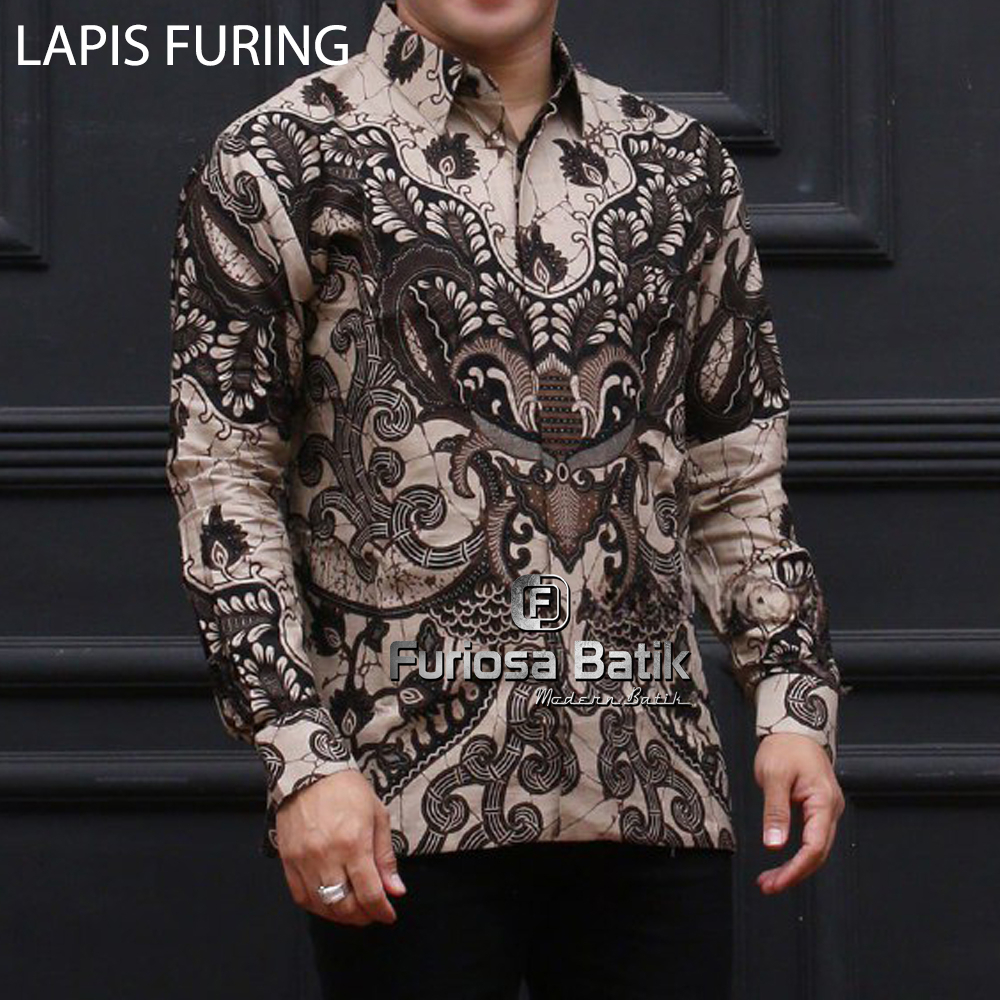 FURIOSA BATIK LAPIS FURING MERAKOREN Kemeja Batik Pria Full Furing Bahan Katun Halus Primisima