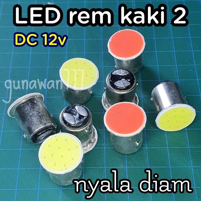 lampu rem stop led gepeng NYALA DIAM motor mobil kaki 2 12v