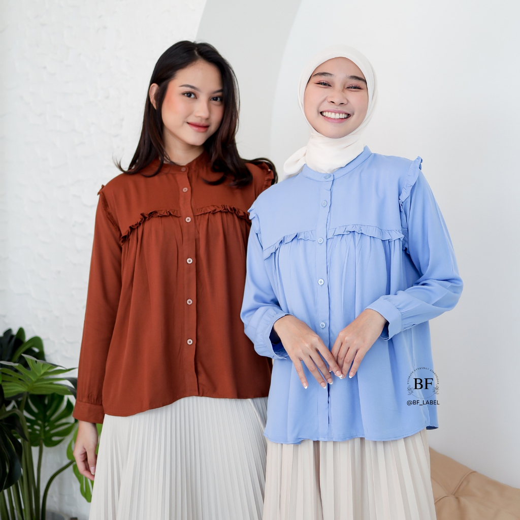 BF Label - Mayari Top | Kemeja Rayon Twill | Kemeja basic murah | Kemeja Korean Style