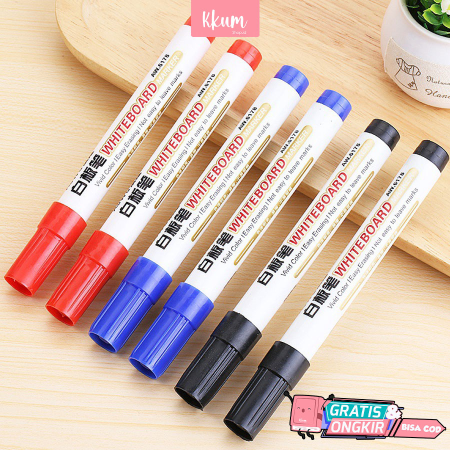 

10 PCS Spidol whiteboard marker import murah/ Sepidol papan tulis 3 warna