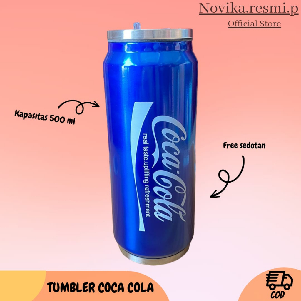 TUMBLR COCCA COLLA METALIC BOTOL AIR MINUM STAINLESS 500 ML TRAVEL SERBAGUNA BOTOL SPORT FREE SEDOTAN