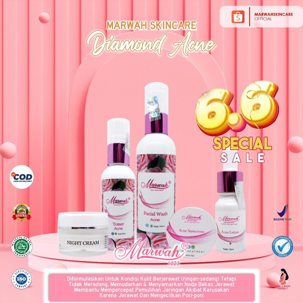 Marwah Skincare Diamond Acne | Paket Kecantikan Marwah Skincare