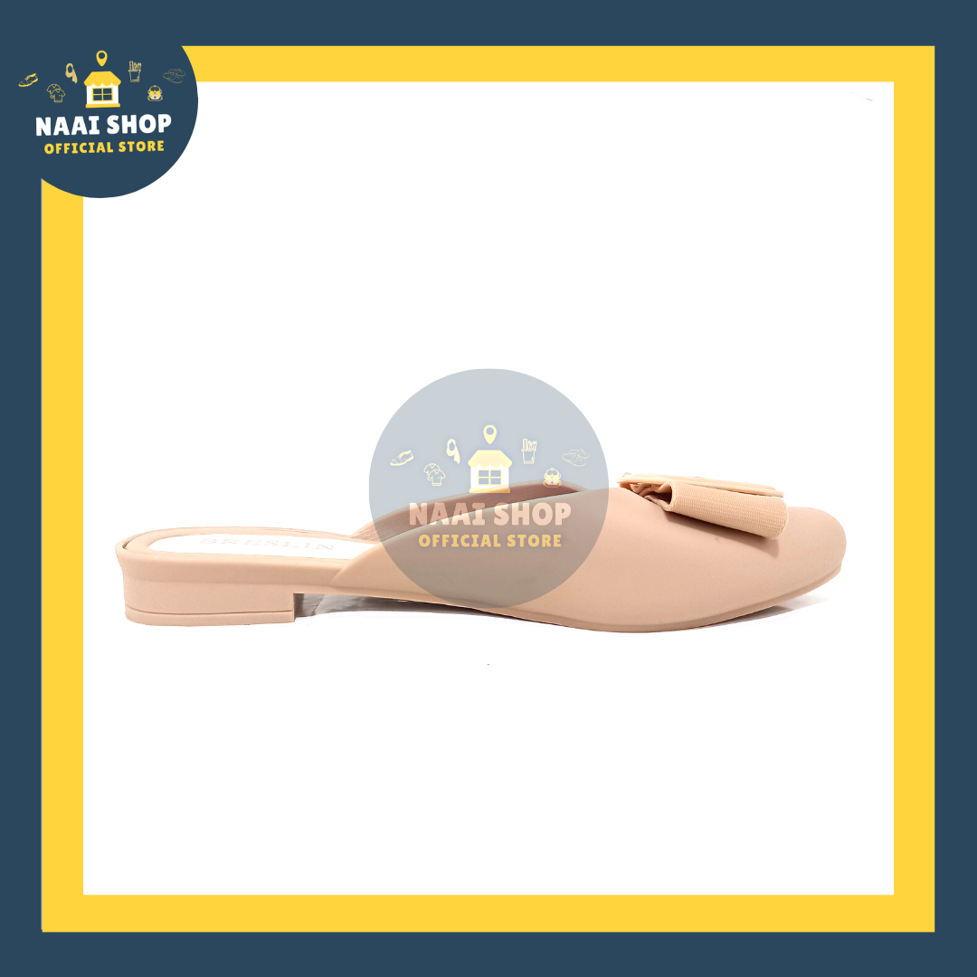 Sepatu selop wanita model Pita size 37-41 Sepatu mules wedges slop heels rendah cewek terlaris slip on import premium murah terbaru korea style Sepatu sandal casual kekinian naai shop breslin