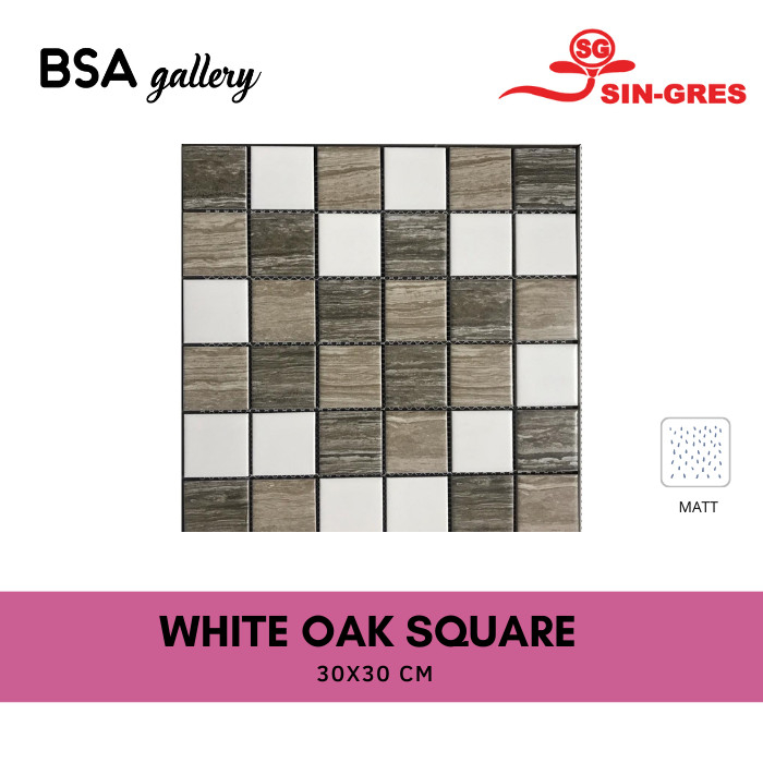 MOSAIC KERAMIK KOTAK COKLAT DAPUR / MOZAIC TILE DINDING LANTAI
