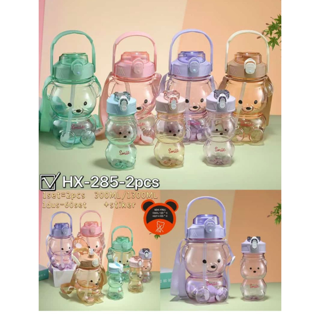 BOTOL MINUM BONEKA BOTOL BENING 2IN1 BOTOL VIRAL FREE STICKER HX - 285