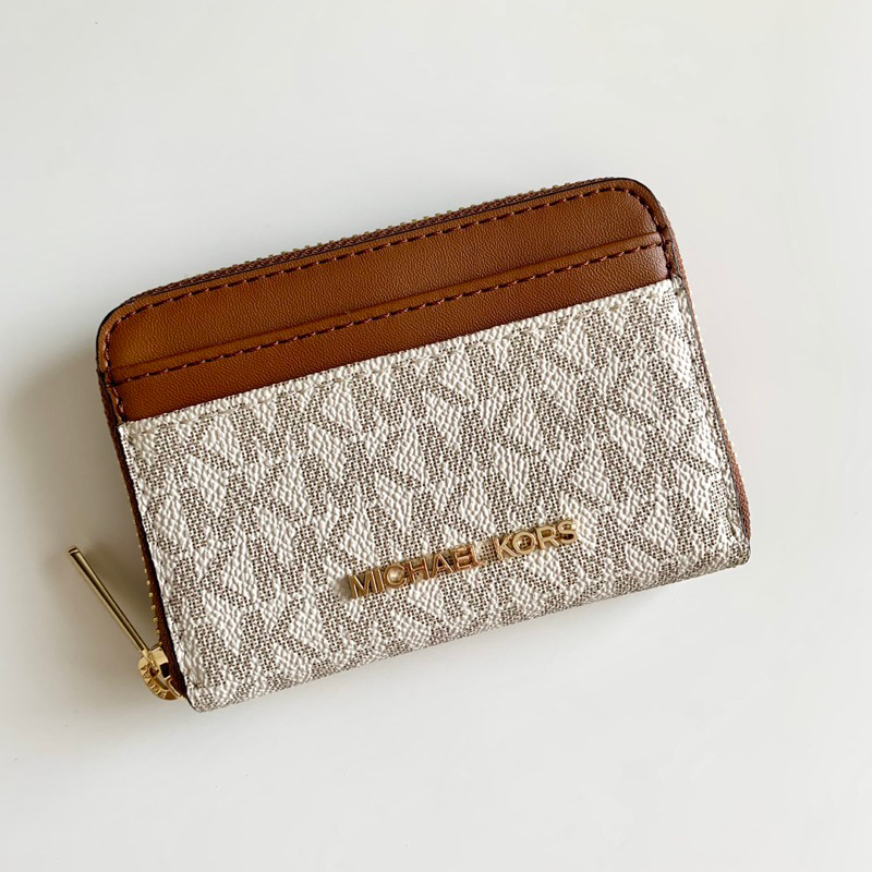 Michael Kors Card Case Dompet Kartu Vanilla Brown Original