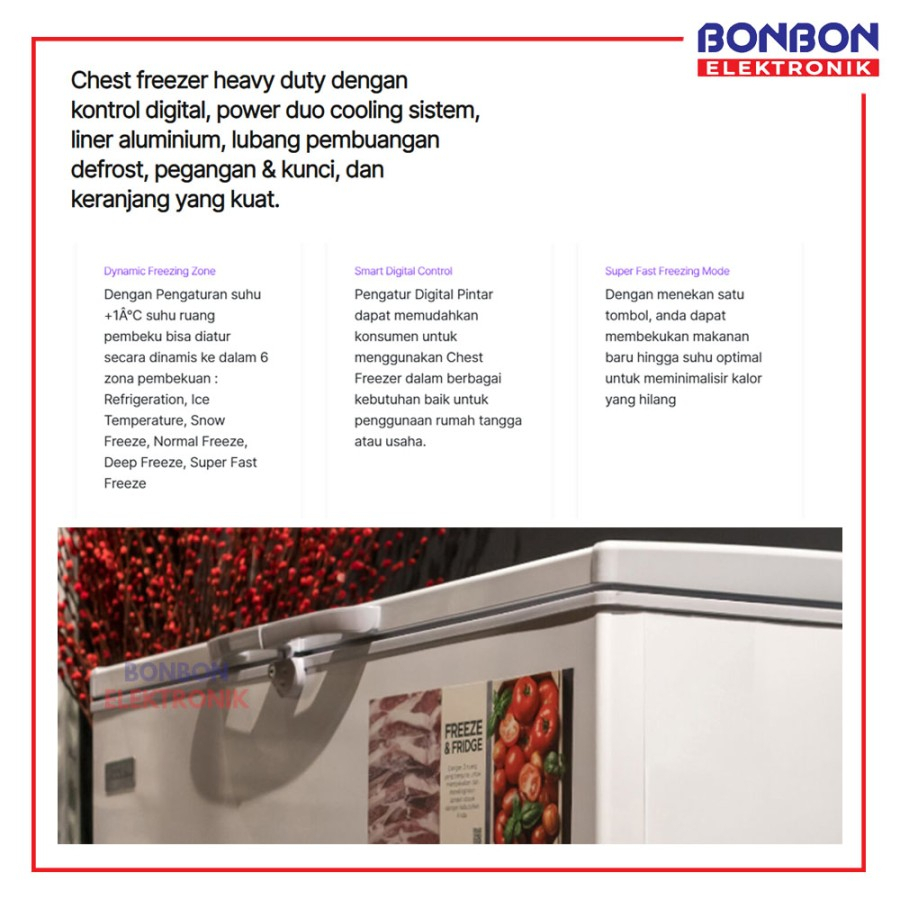 Modena Chest Freezer 530 Liter MD 0558 WD / MD0558WD Cooler Box 530L