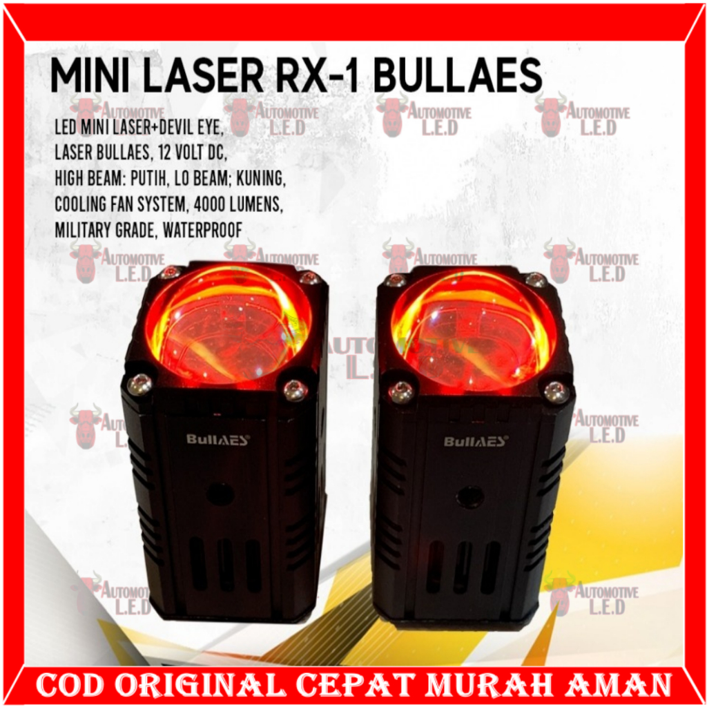 ORIGINAL LAMPU LED LASER RX1 MINI LASER RX-1 28 WATT  FREE SAKLAR SPION MERK BULLAES X1 MINI LED