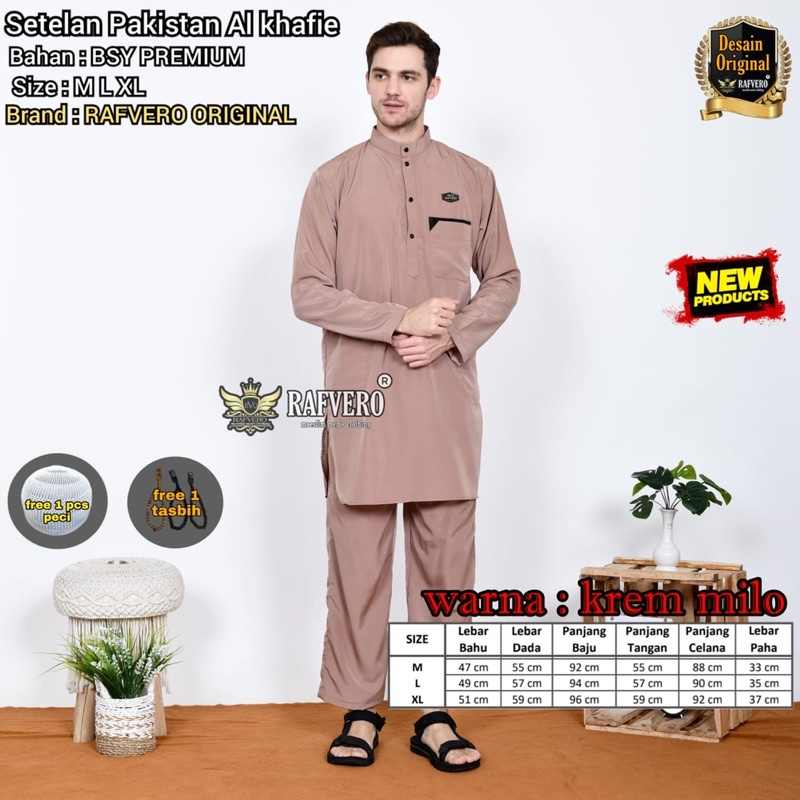 DSTORE -  Setelan Kurta Pakistan Pria Muslim Dewasa - Qurta Pakistan Setelan - Baju Koko model polos - koko dewasa