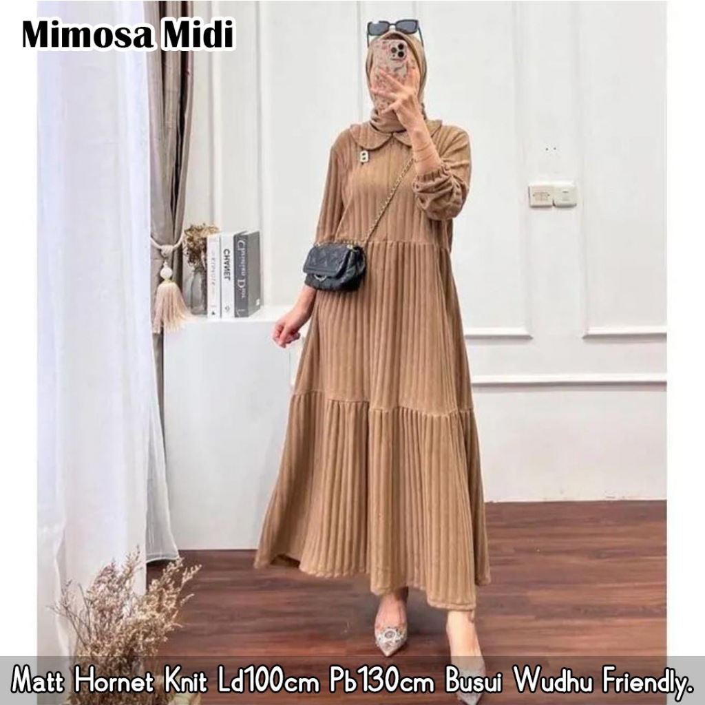 MIMOSA DRESS KNIT TEBAL PREMIUM