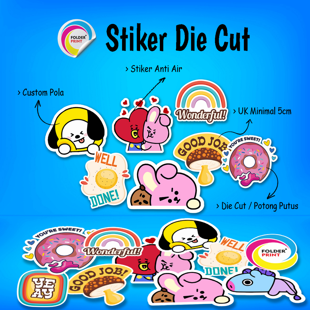 Cetak Stiker Die Cut Cutting Putus Custom Pola