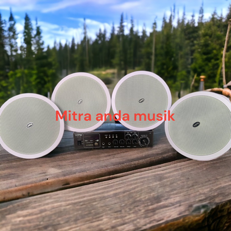 Paket speaker ceiling dan power amplifier usb bluetooth 2 zona speaker