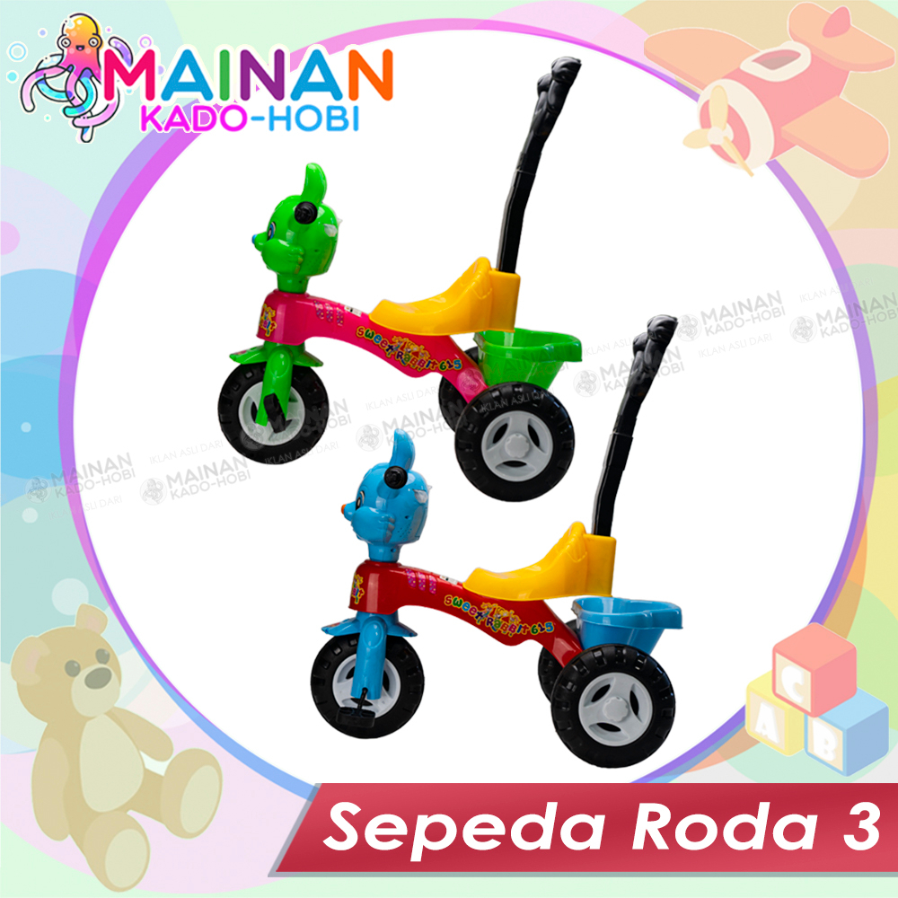 HADIAH ULANG TAHUN MAINAN DORONG DIECAST SEPEDA ANAK MOTIF KARAKTER ANIMAL KELINCI RABBIT