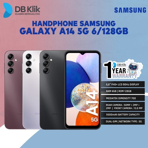 Handphone SAMSUNG GALAXY A14 5G 6/128GB - Garansi Resmi