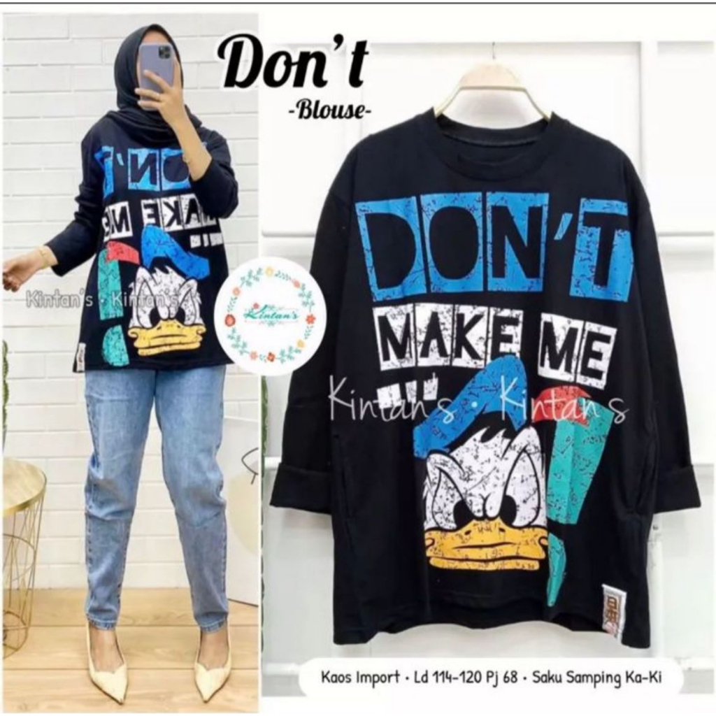 BAJU SWEATER OVERSIZE DONALD DUCK BLOUSE TOP LENGAN PANJANG TERBARU IMPORT ATASAN WANITA / BAJU ATAS