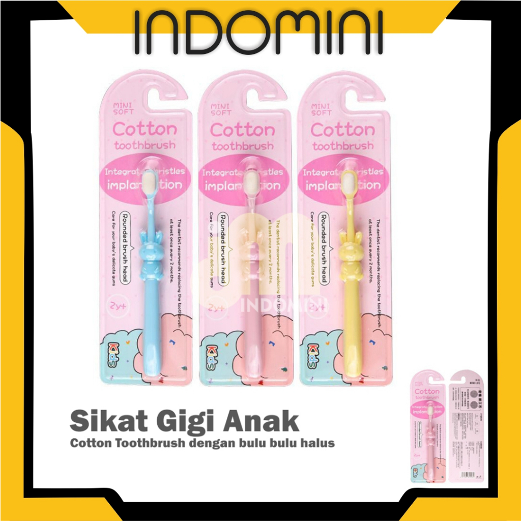 INDOMINI Mamibayi Sikat gigi anak bentuk kelinci lucu/Toothbrush baby lembut 1-12 tahun R578 DUP