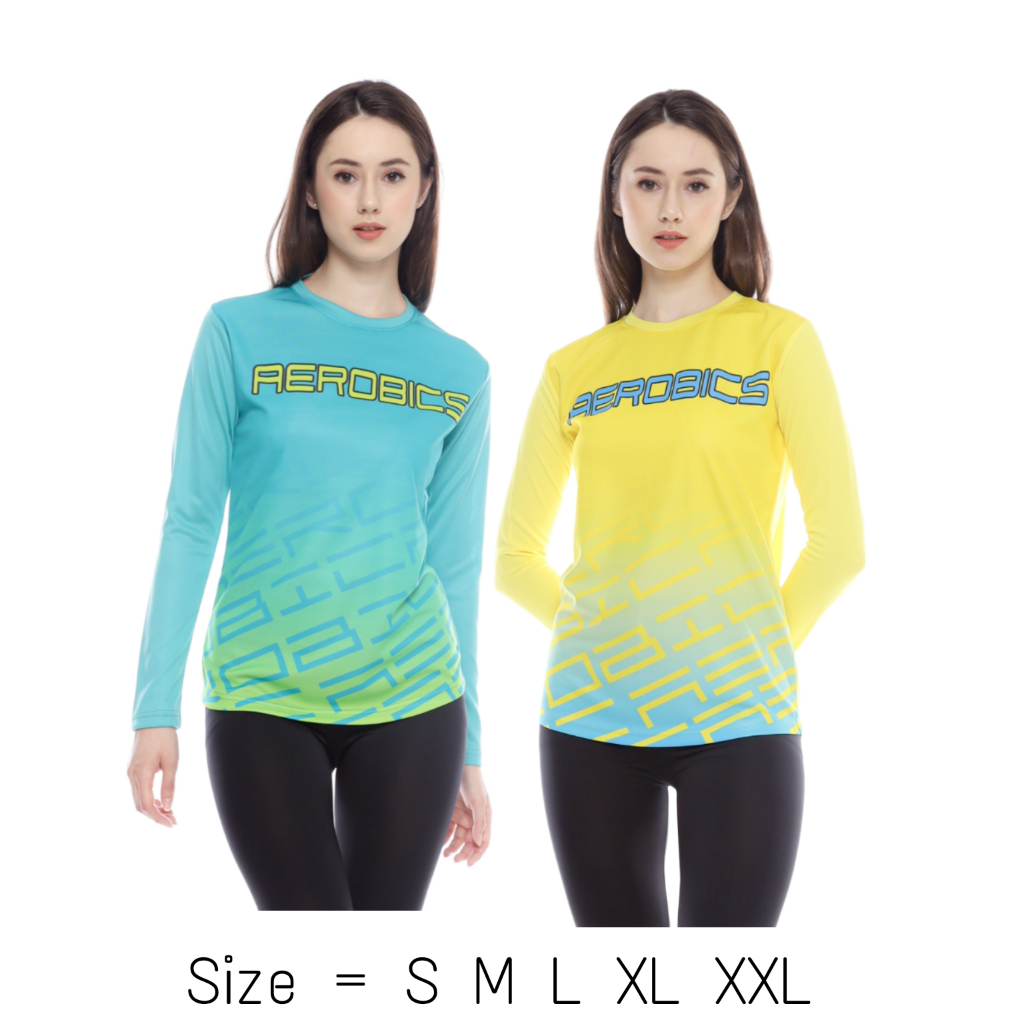 Baju senam wanita aerobik zumba fitbes running lengan panjang hijab APN-64