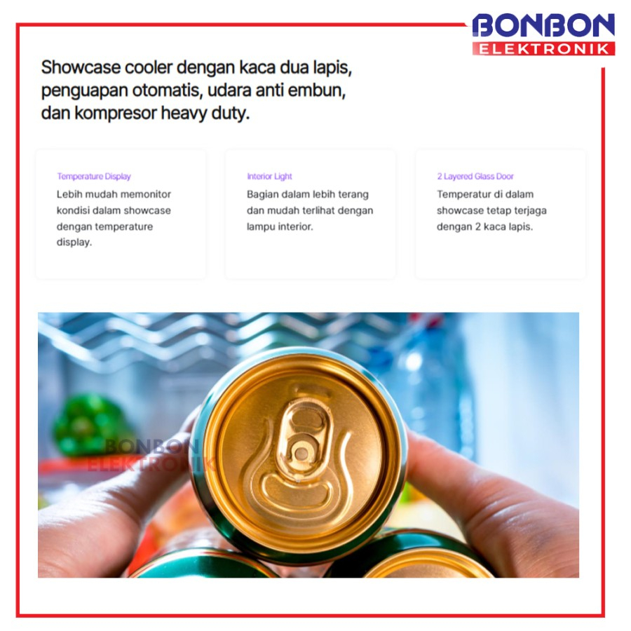 Modena Showcase Cooler 1200 Liter SC 2201 L / SC2201L Freezer Minuman