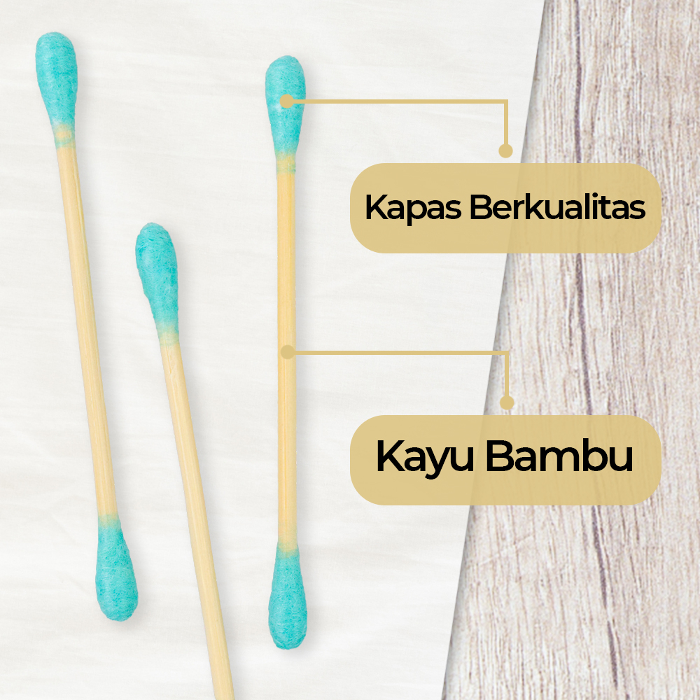 Cotton Buds Bambu Pembersih Telinga Korek Kuping 200 PCS