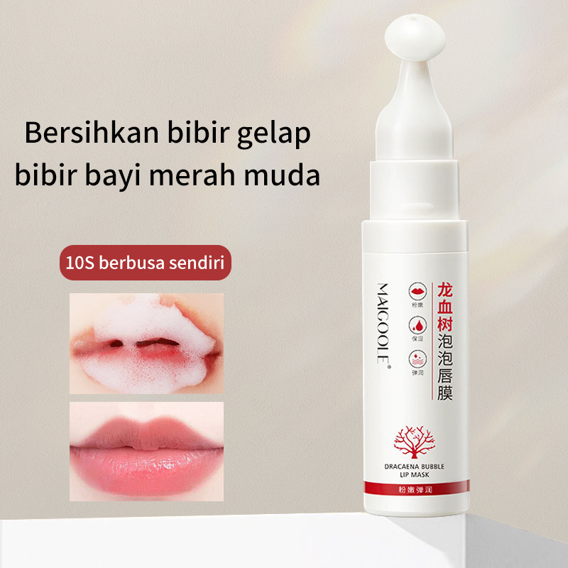 Leminuo Official Store Dracaena bubble lip mask untuk menghilangkan kulit mati dan mengencerkan garis bibir, menghidrasi dan melembabkan bibir, mengencerkan dan menghilangkan melanin di sekitar bibir 7.5ml