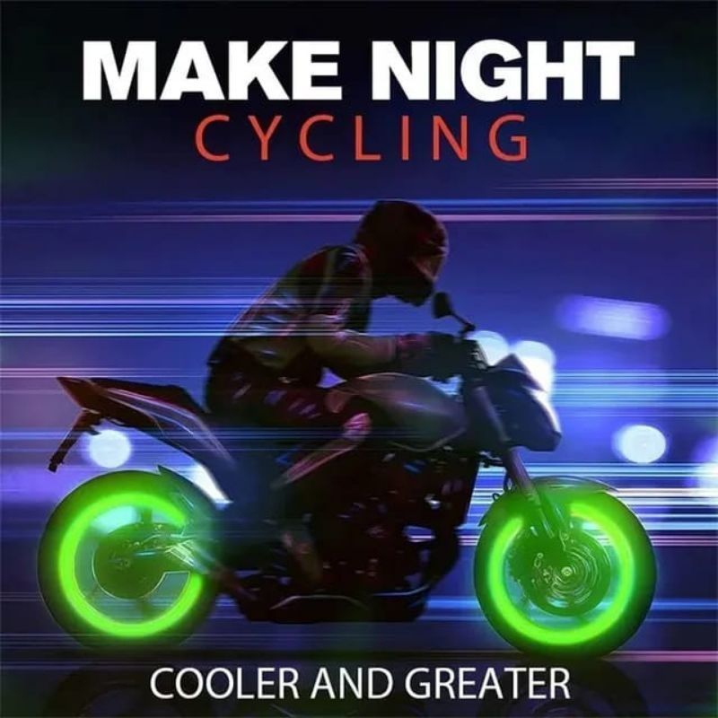 penutup pentil ban mobil sepeda listrik motor nyala di gelap gulita glowing dark