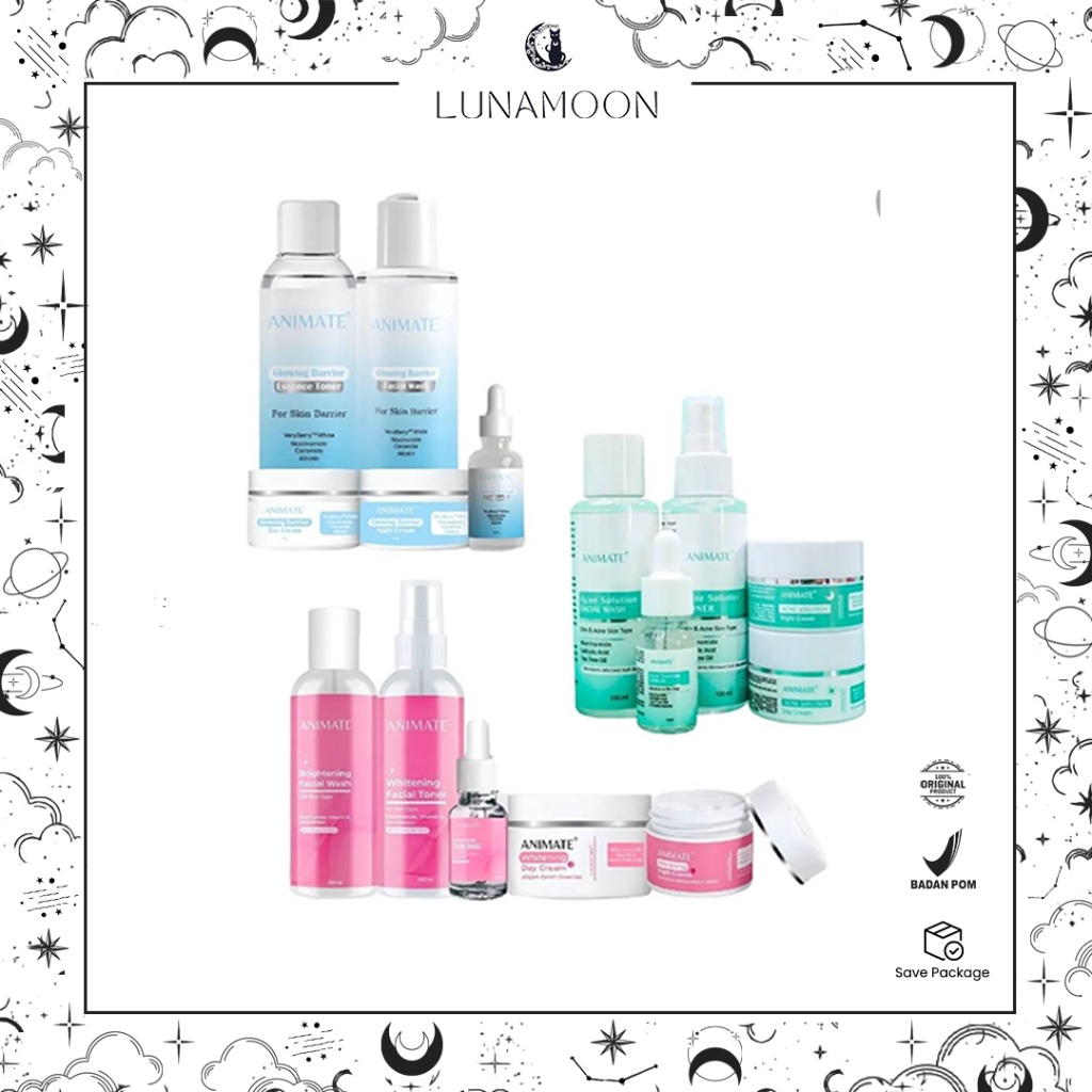 ANIMATE - ANIMATE 5IN1 SKINCARE-nimate Instant Whitening Series 5in1 / Cream Pemutih Wajah / Skincar