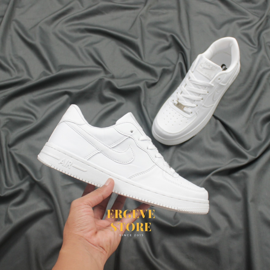 MAN &amp; LADIES SEPATU PUTIH AIR FORCE 1 LV8 MID LOW PUTIH POLOS WANITA PRIA SNEAKERS WHITE BLACK BLUE