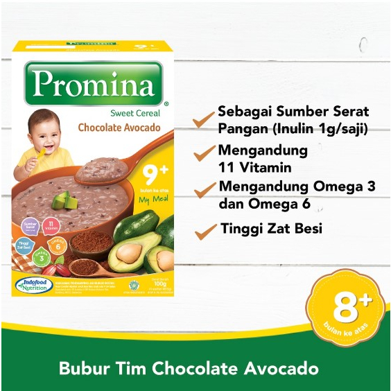 [BPOM] Promina Sweet Cereal Chocolate Avocado 100gr Usia 8 Bulan+ / Sereal Bayi / Cemilan Bayi / MPASI Bayi / Snack Bayi / Makanan Bayi / MYMOM