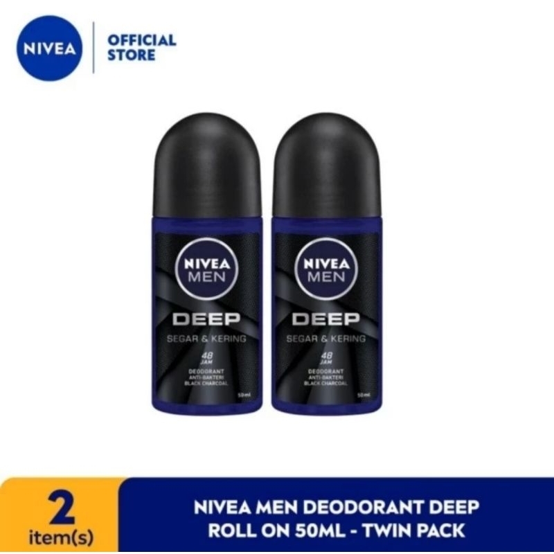 NIVEA MEN DEEP 50 ML 50ML ISI 2 PCS DEODORANT ROLL ON