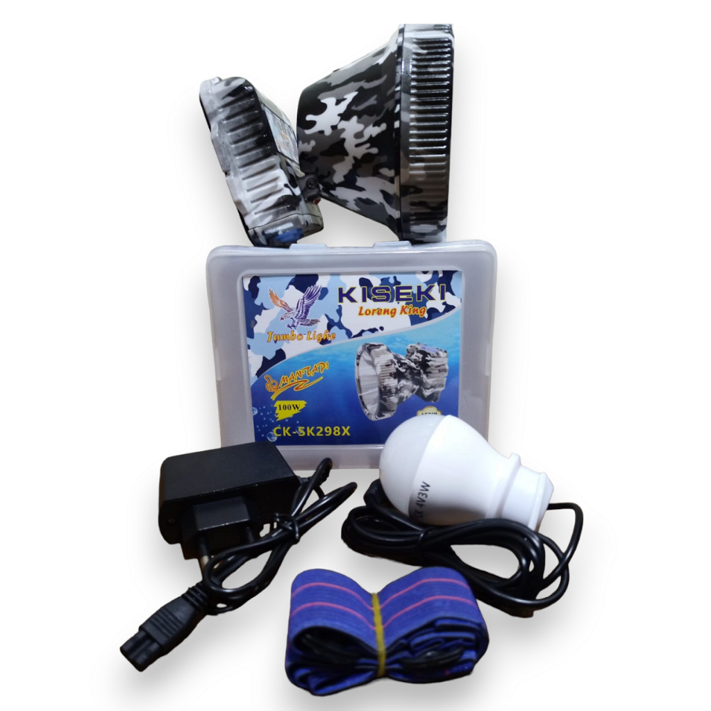 Senter Kepala 100 Watt Kiseki CK-SK298x Cahaya Putih / HeadLamp Super Terang Kiseki CK Sk298X