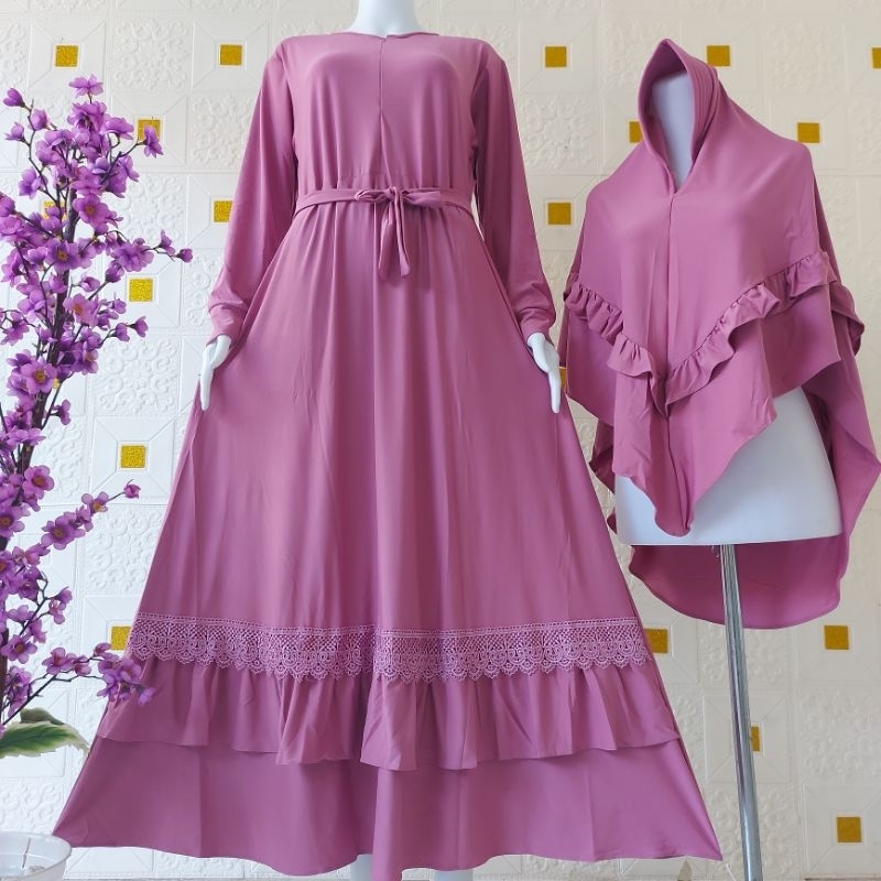 GAMIS SET SYARI JERSEY STELLA DEVANY OLIVIA GAMIS MASA KINI