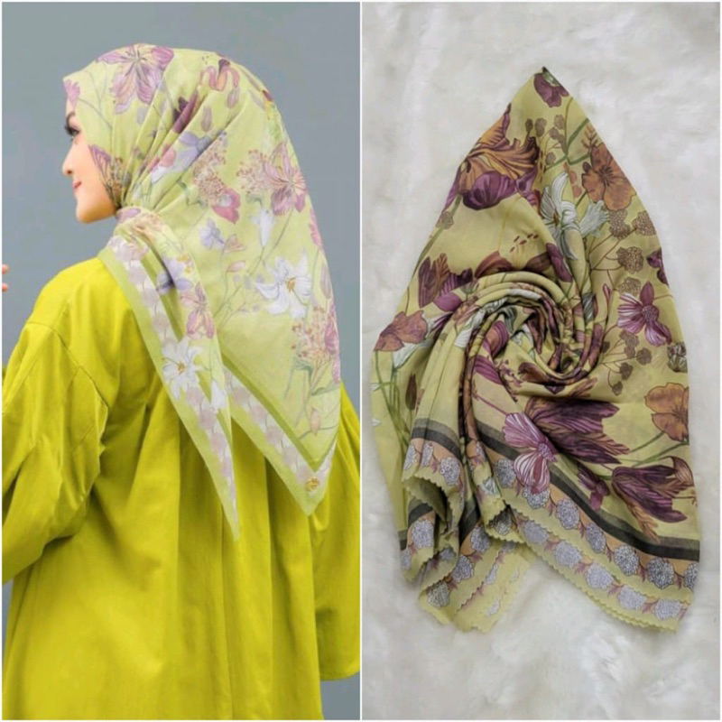 HIJAB VOAL CANTIK FLO SERIS/MOTIF TERBARU/HIJAB DENAY SEGI EMPAT/DENAY TERBARU