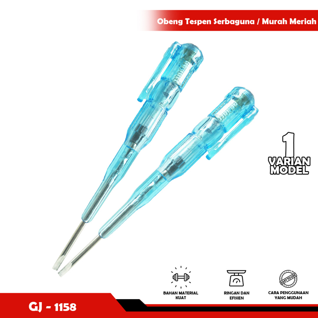 Obeng Testpen Arus Listrik / PUTIH BESAR 19CM / KECIL 14CM-YOSINOGAWA