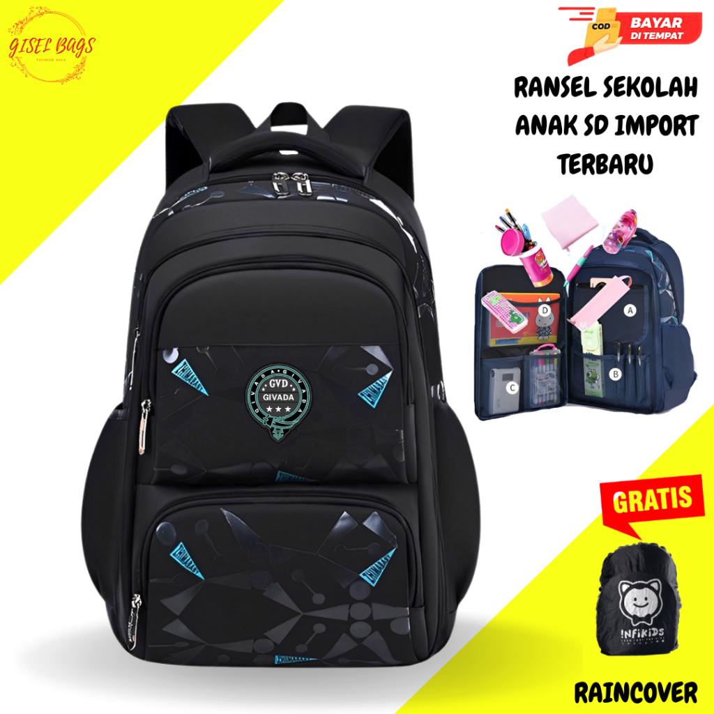 Giselbags New product-Tas Ransel anak laki laki-Tas Ransel Anak Sekolah/Tas SD SMP SMA Remaja import