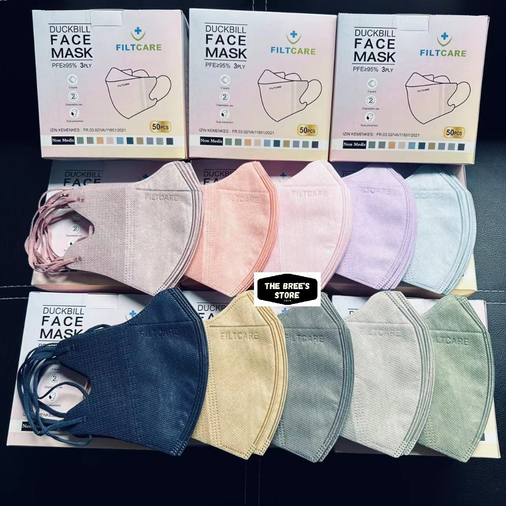 Masker FILTCARE 3PLY DUCKBILL DEWASA 50PC WARNA WARNI / DB FILTCARE 3PLY ISI 50PCS WARNA WARNI