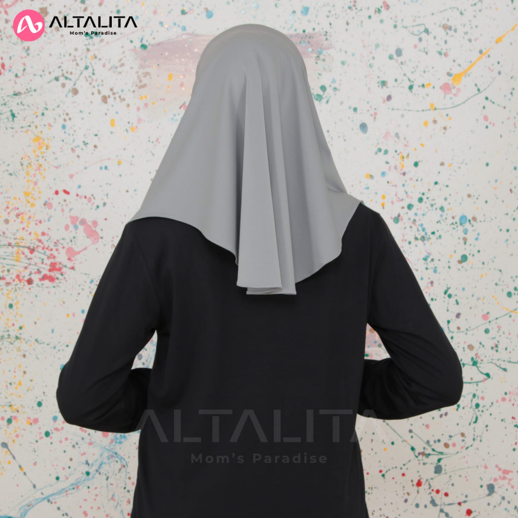 Altalita - Jilbab Instan Bergo Sport Jersey Premium Hijab Qiara Olahraga Instan Ukuran S Kerudung Sekolah Penguin Instan Menutup Dada pet Tebal