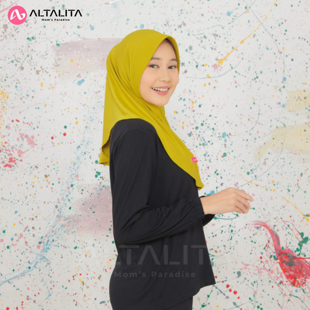 Altalita - Jilbab Instan Qiara Penguin Size S Hijab Bergo Sport Olahraga Volly Futsal Senam Kerudung Sekolah Instan Menutup Dada Jersey Premium pet Tebal Terbaru