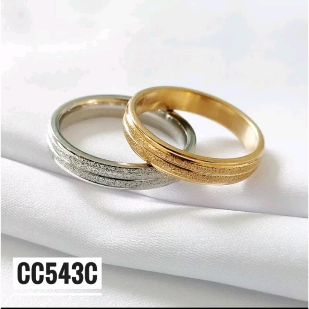 Cincin Titanium Pria Dan Wanita Motif Silver Pasir Garis Tengah || Cincin Couple Titanium PASIR GARIS SILVER Harga Satuan || Cincin titanium Anti Karat Dan Luntur