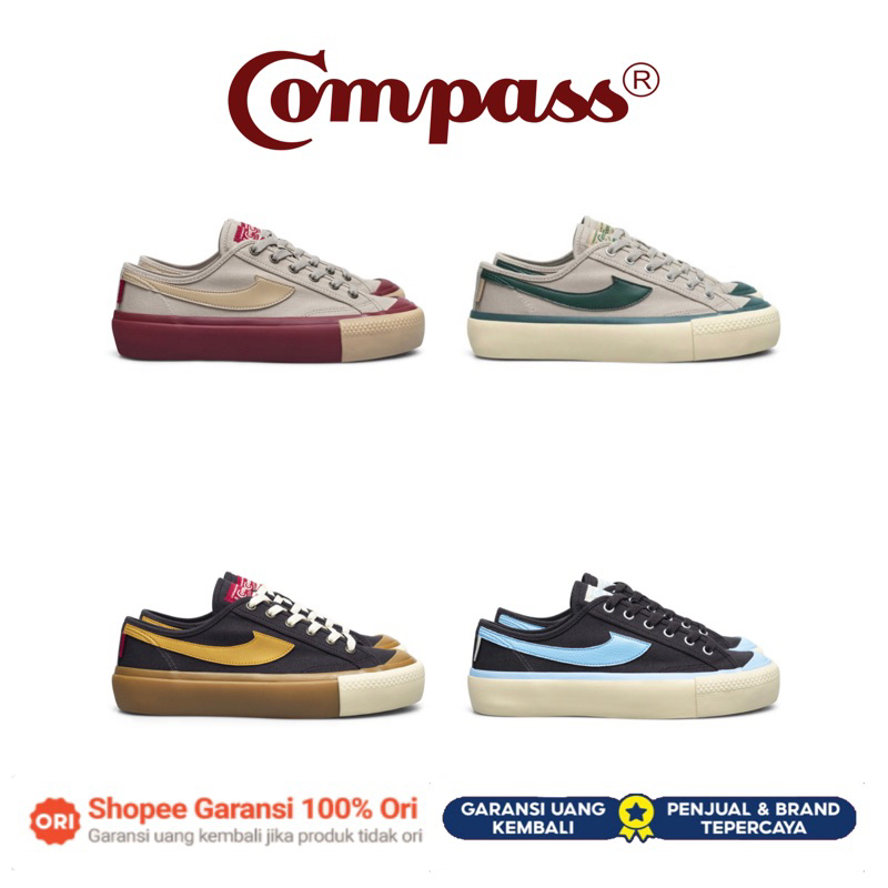 [ORIGINAL] Sepatu Compass Gazelle Low Wafer Green Maroon Caramel Choco Ice BNIB
