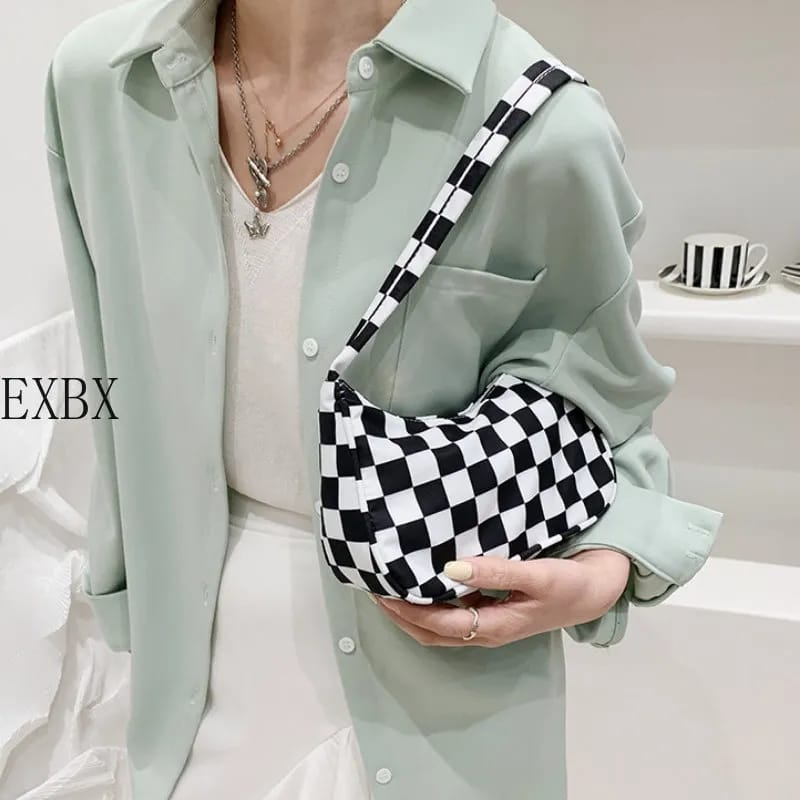 'ELPROJEK' Tas Selempang Motif Catur 2023 / Tas Selempang Wanita Motif Catur / Tas Selempang Distro 